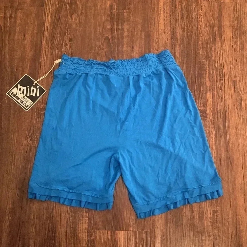 Young Fabulous & Broke Girls Ruffle Trim Shorts Blue Sz 12 NWT